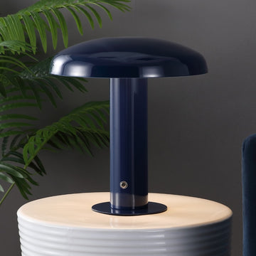 Suillius 11" Contemporary Bohemian Rechargeable/Cordless Iron Integrated LED Mushroom Table Lamp